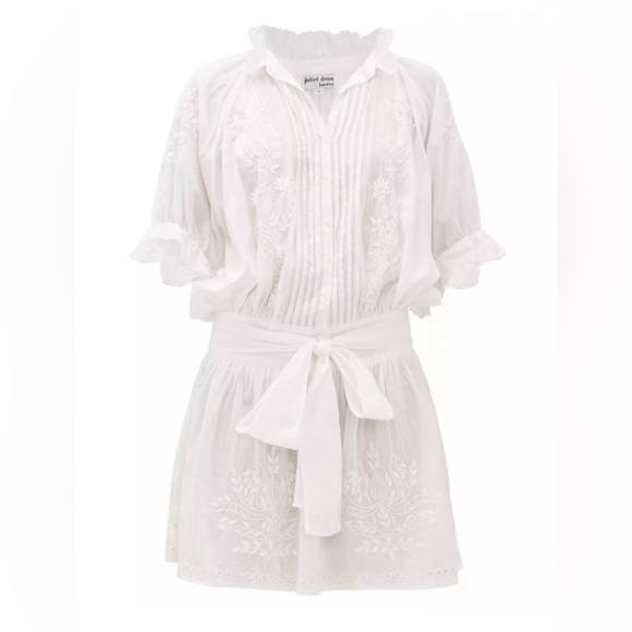 Juliet Dunn Hand Embroidered Blouson Dress Size 1 - Picture 1 of 7